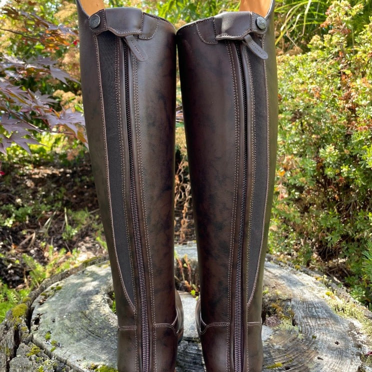 Custom DeNiro Volta Dressage Boot - Caprice Nuvolato Cafe & Swarovski Fabric