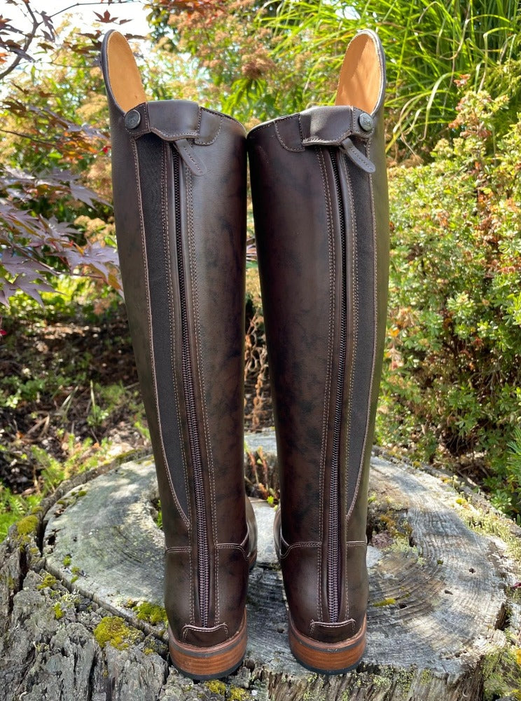 Custom DeNiro Volta Dressage Boot - Caprice Nuvolato Cafe & Swarovski Fabric