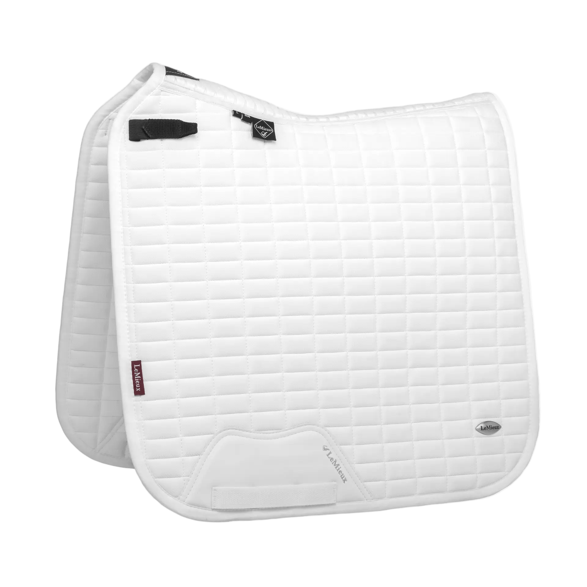 White saddle pad on a white background