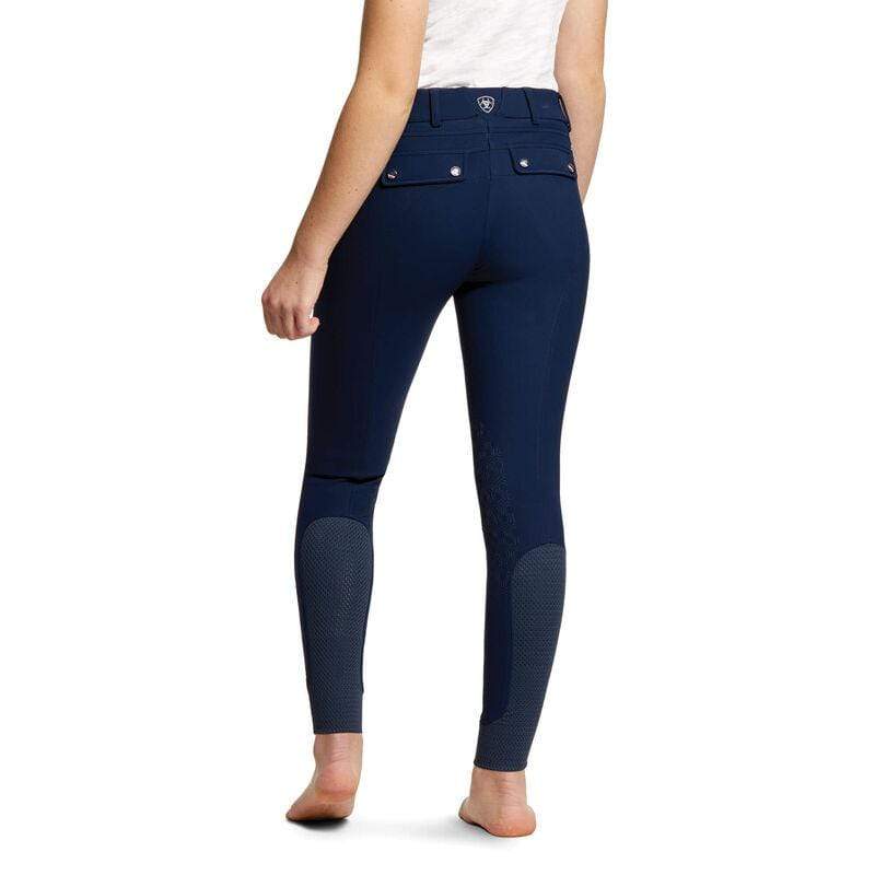 ariat kids tri factor knee patch breech navy back view
