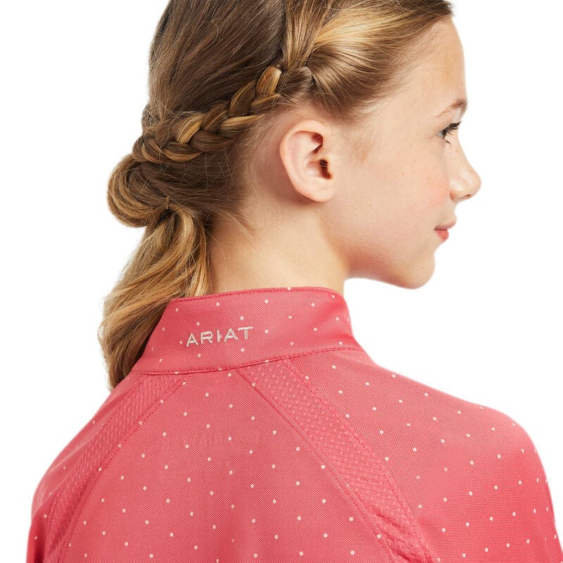 Ariat Juniors Sunstopper 1/4 Zip - Party Pink Dot