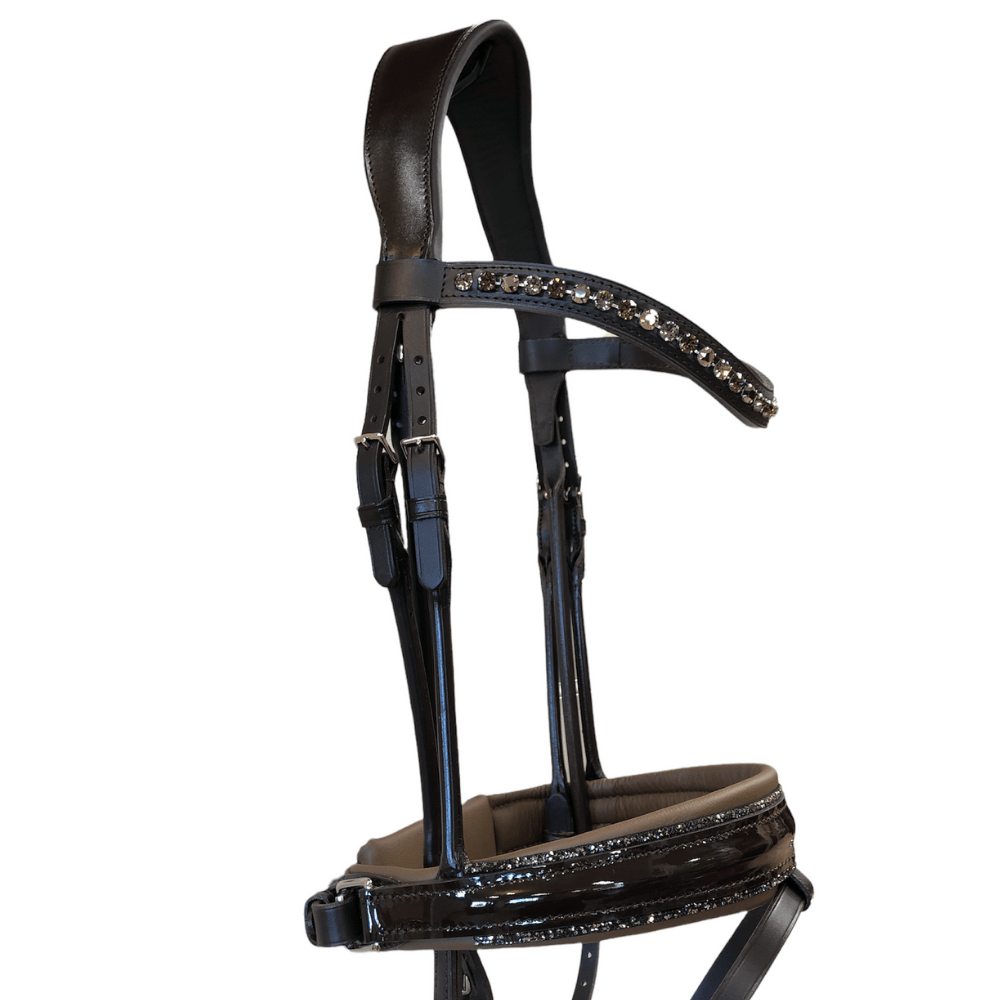 Otto Schumacher Bellevue Snaffle with Brown Leather and Smoked Topaz Fineline