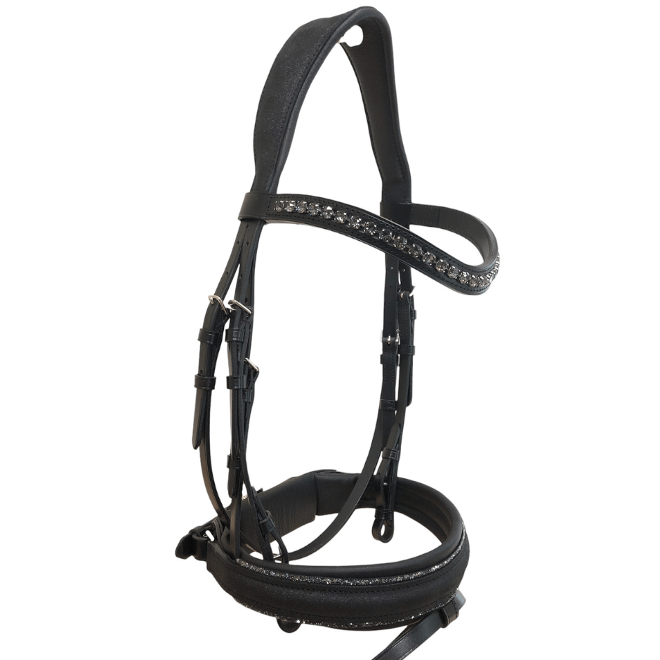 *Otto Schumacher Tokyo Snaffle Bridle Glitter Fabric & Fineline Crystals - Horse