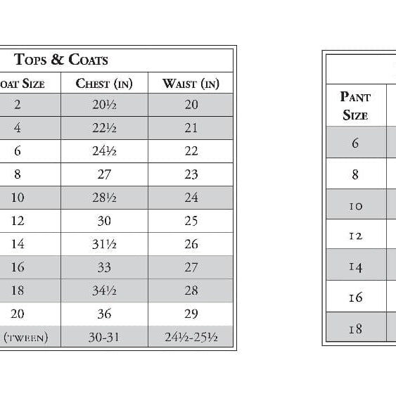 Size chart
