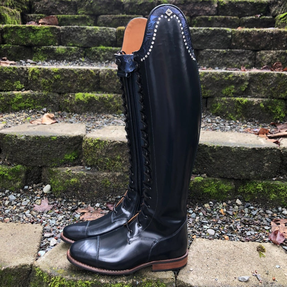 Brushed Blue With Crystals