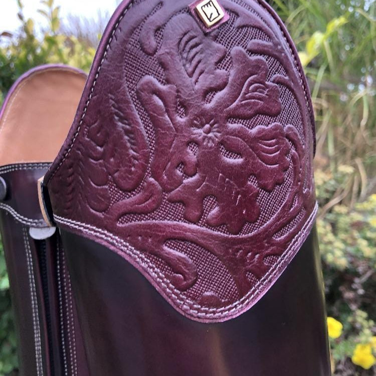 custom deniro raffaello burgundy erika top detail