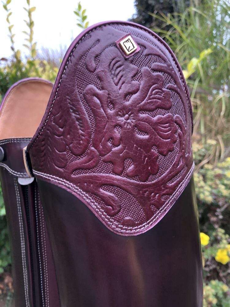 custom deniro raffaello burgundy erika top detail