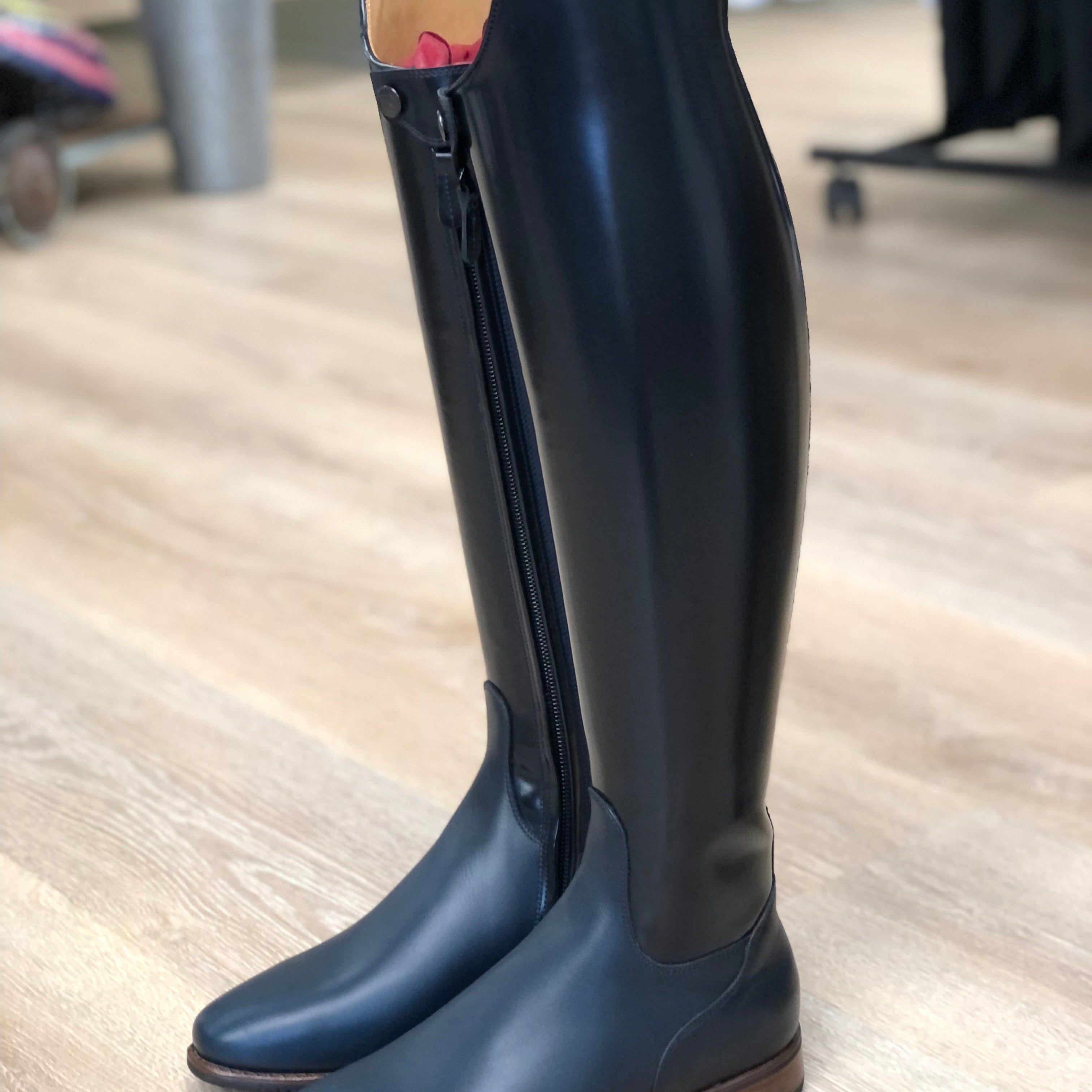 Custom DeNiro Bellini Dressage Boot - Brushed Navy with Swarovski Emblem