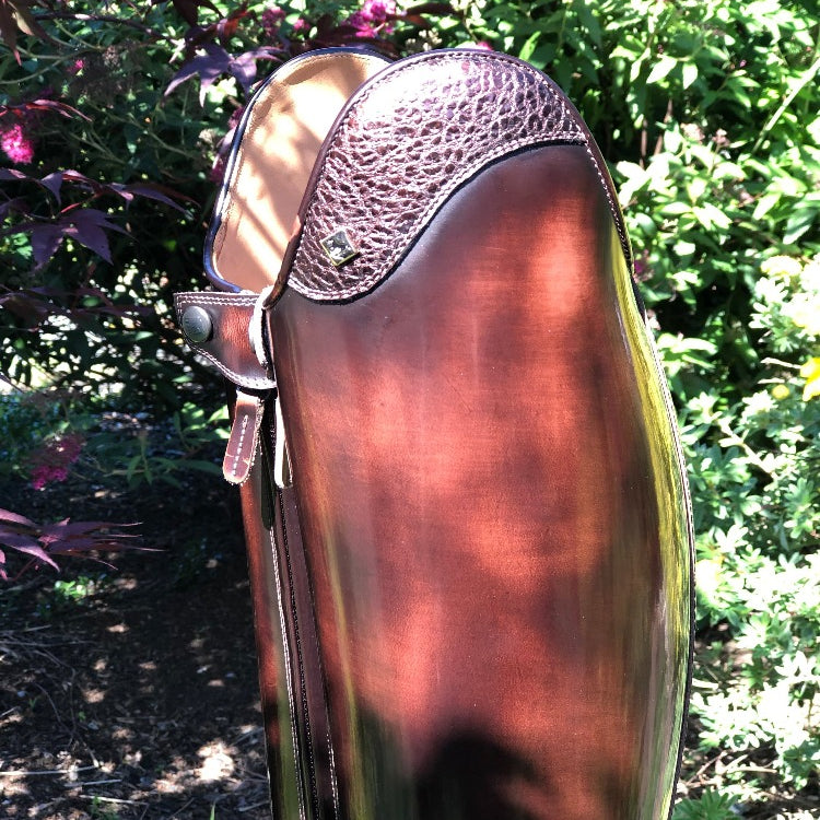 Custom DeNiro Bellini Dressage Boot - Brushed Brown with Brown BG Uptop & Punched Toe