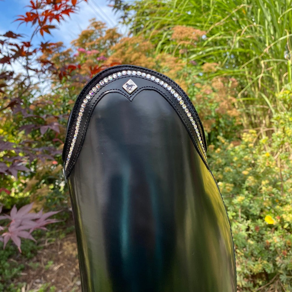 Custom DeNiro Raffaello Dressage Boot - Brushed Black with Rondine & Swarovski