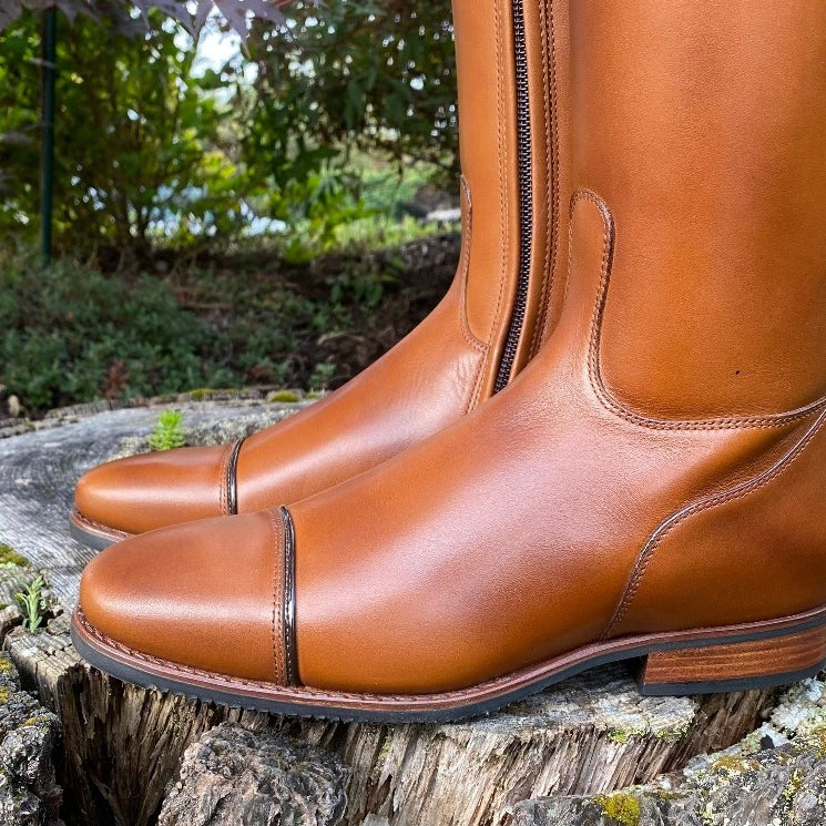 Custom DeNiro Raffaello Dressage Boot - Antique Oxford with Patent Moka Top