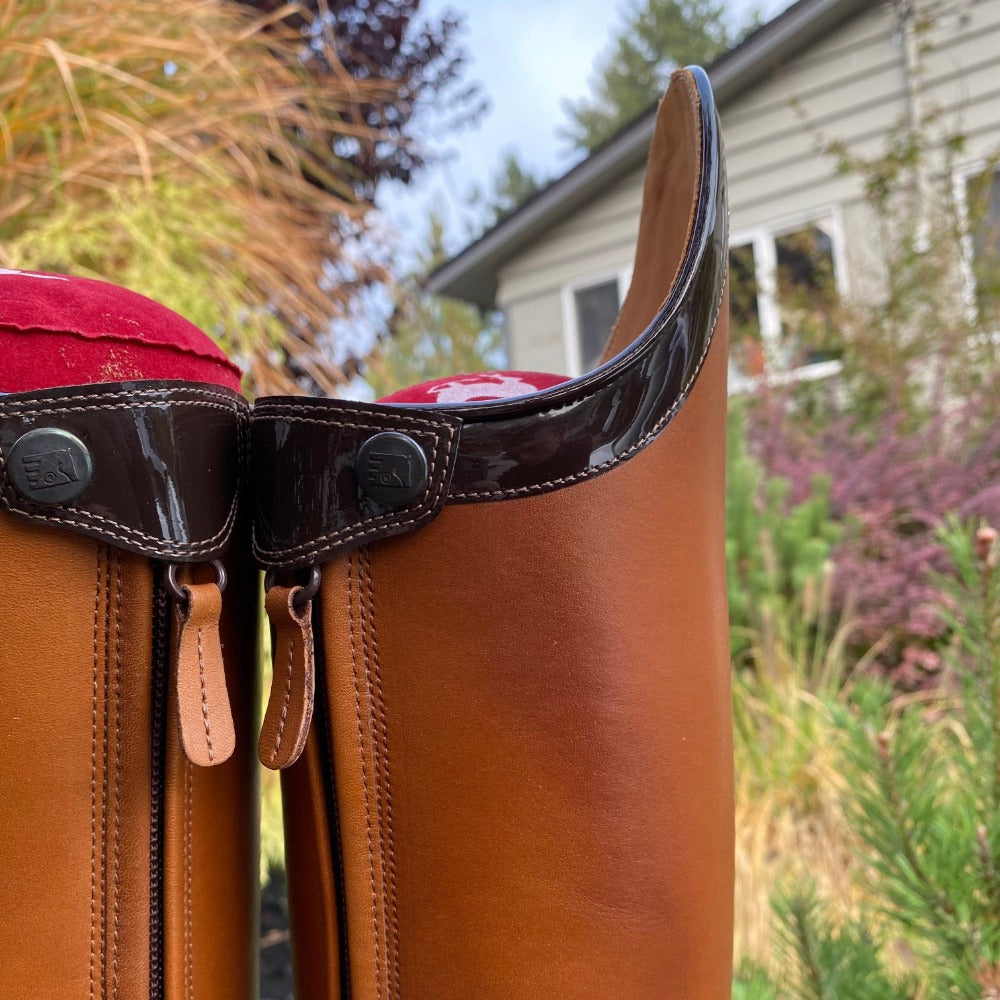 Custom DeNiro Raffaello Dressage Boot - Antique Oxford with Patent Moka Top