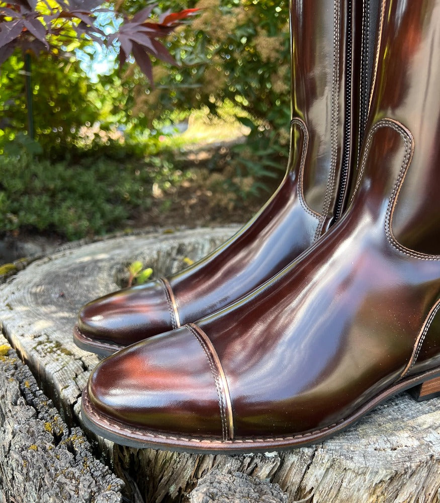 Custom DeNiro Raffaello Dressage Boot - Brushed Brown with BG Rondine & Swarovski
