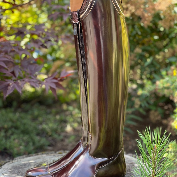 Custom DeNiro Raffaello Dressage Boot - Brushed Brown with BG Rondine & Swarovski