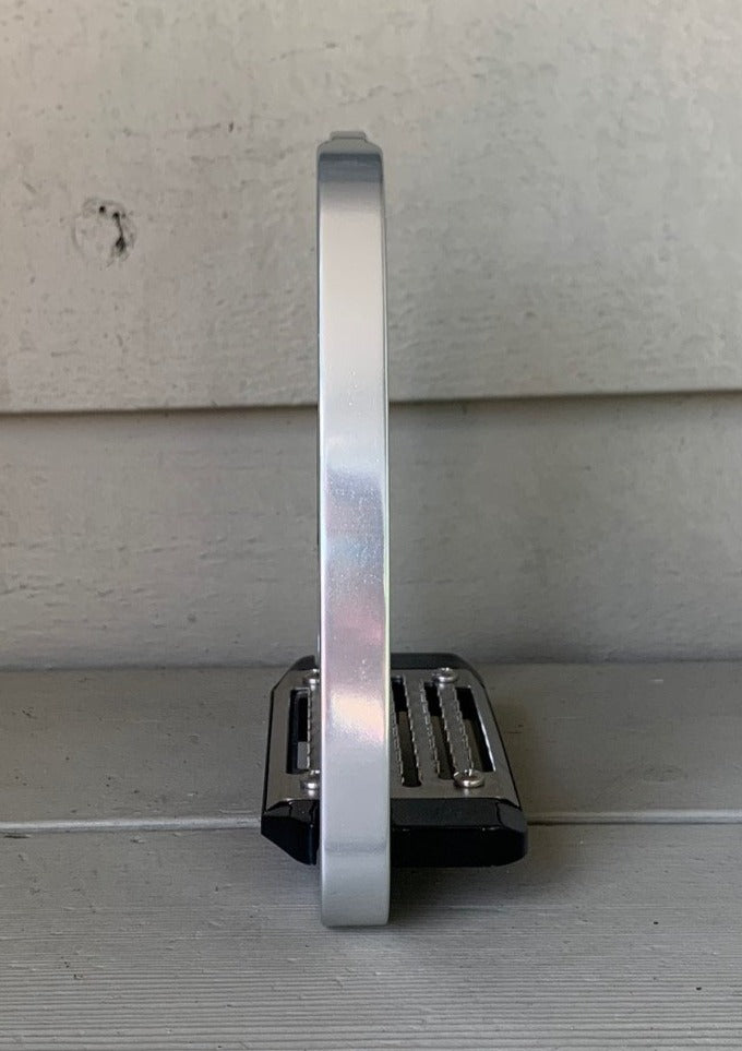 acavallo alupro safety stirrup silver side view