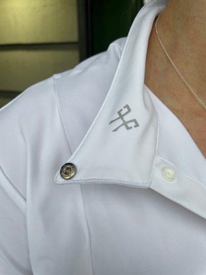 Horse Pilot Monica Long Sleeve Show Shirt collar logo detail