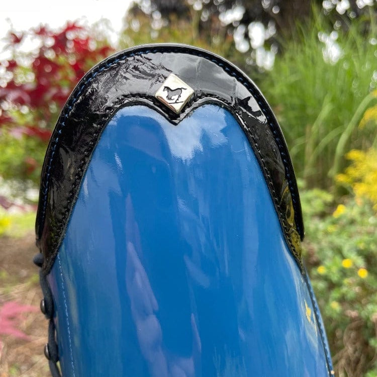 Custom DeNiro Tintoretto Dressage Boot - Electric Blue Patent with Full Lace