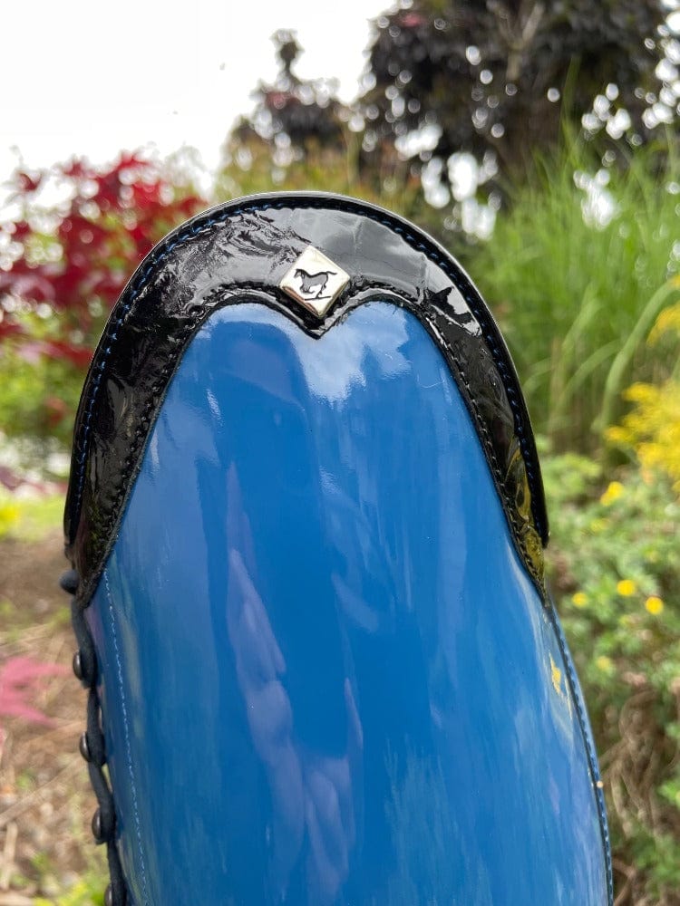 Custom DeNiro Tintoretto Dressage Boot - Electric Blue Patent with Full Lace