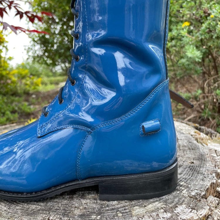 Custom DeNiro Tintoretto Dressage Boot - Electric Blue Patent with Full Lace