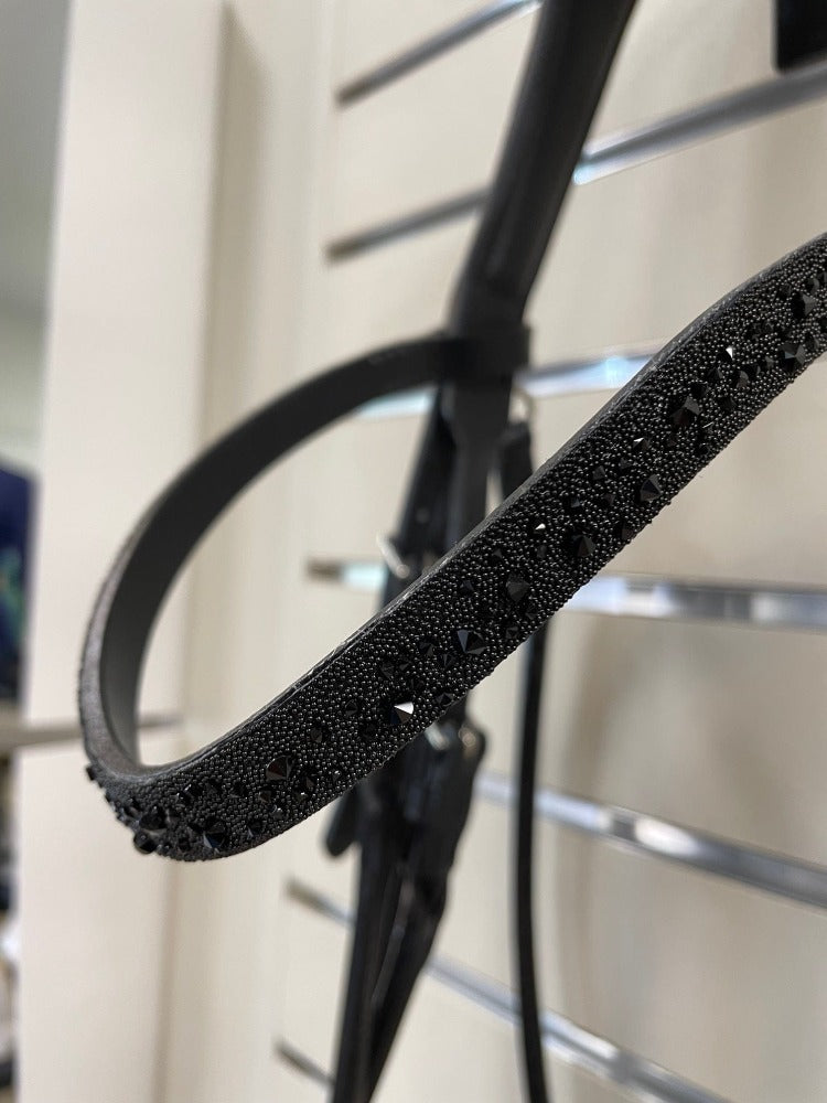 *Otto Schumacher Bellevue Rolled Double Bridle Patent with Fineline - Horse