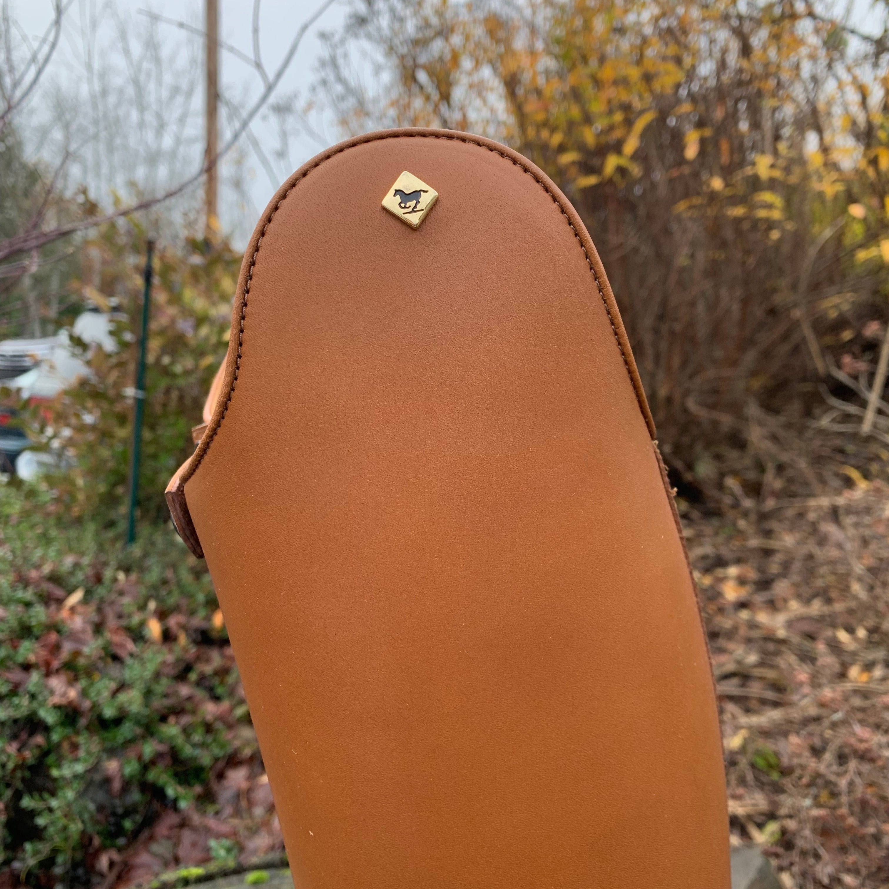 deniro custom raffaello dressage boot - oxford calfskin top close up