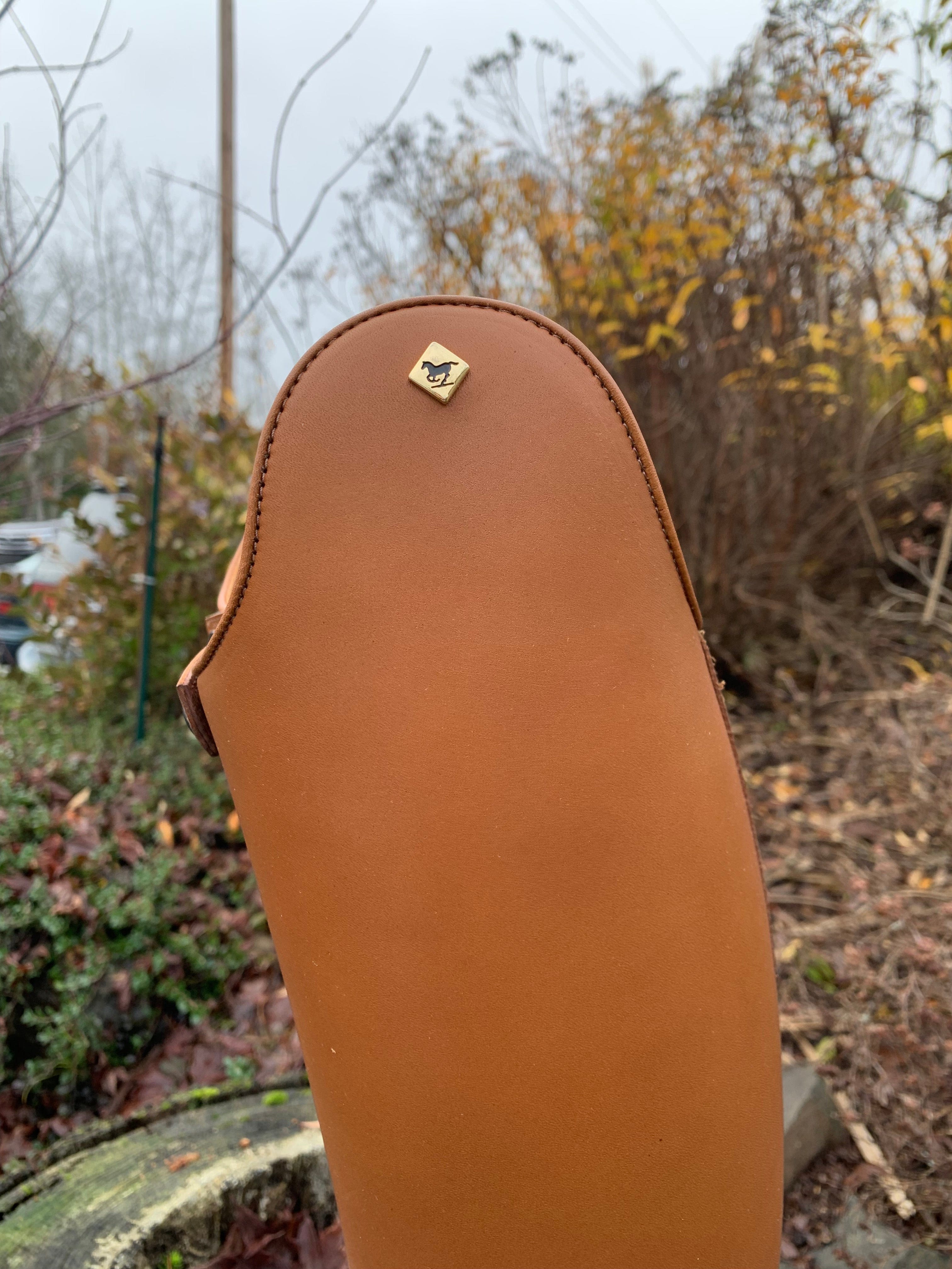 deniro custom raffaello dressage boot - oxford calfskin top close up