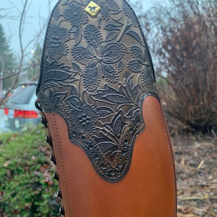 Custom DeNiro Tintoretto Dressage Boot - Brandy Vintage Leather with Greta Brown America Top