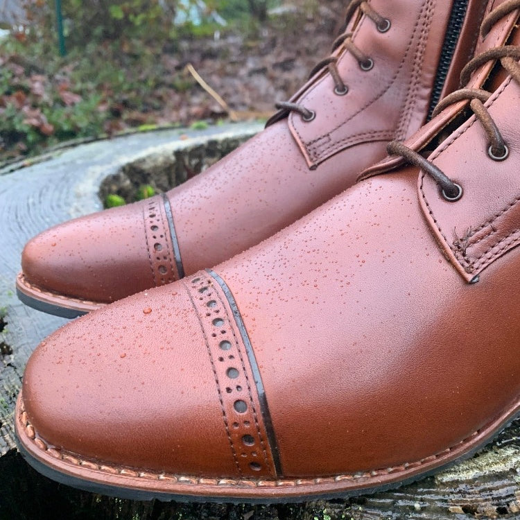 Custom DeNiro Tintoretto Dressage Boot - Brandy Vintage Leather with Greta Brown America Top