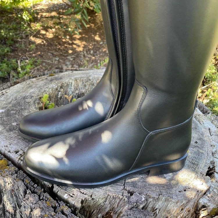 Custom Kingsley Lexington Dressage Boot - Black with Jenny Top in Red Python