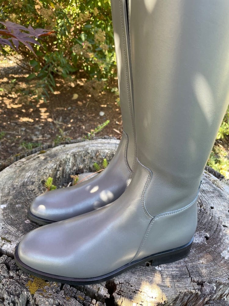 Custom Kingsley Lexington Dressage Boot - Aspen Grey with Jenny Top in Azul Pearl