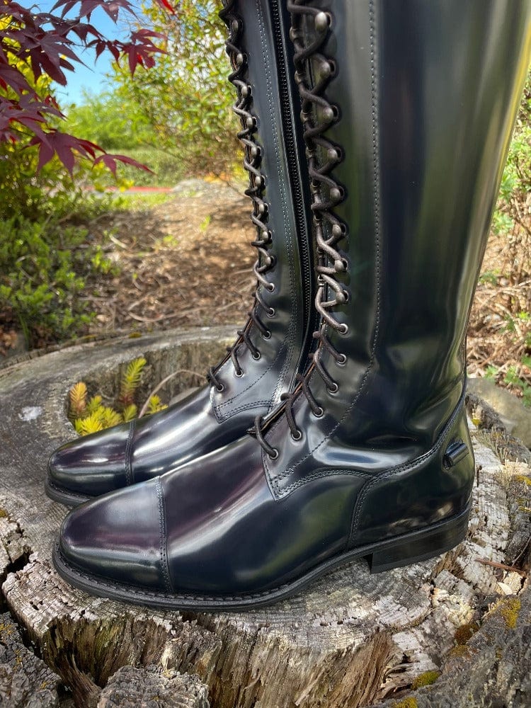 Custom DeNiro Tintoretto Dressage Boot - Brushed Blue with Rondine Black Lucidi Top