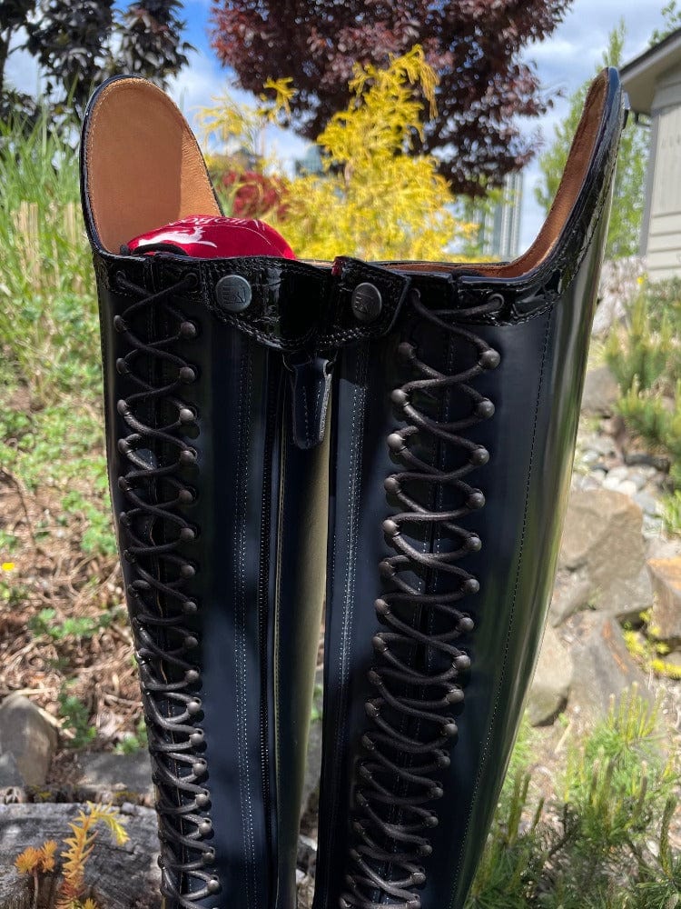 Custom DeNiro Tintoretto Dressage Boot - Brushed Blue with Rondine Black Lucidi Top