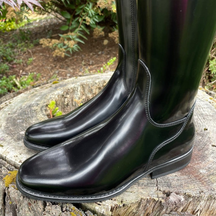 Custom DeNiro Bellini Dressage Boot - Brushed Black with Greta Grey Rondine