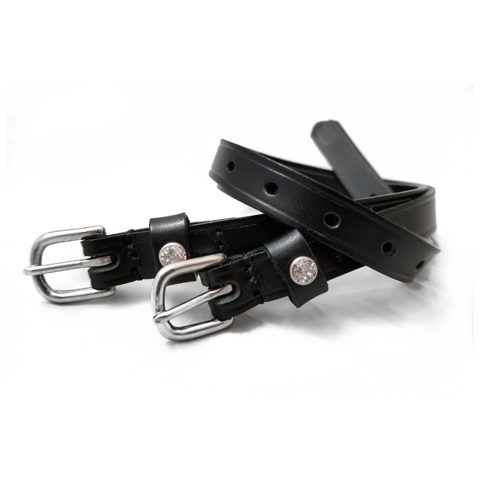 OTTO SCHUMACHER SPUR STRAPS WITH SWAROVSKI CRYSTALS - CRYSTAL