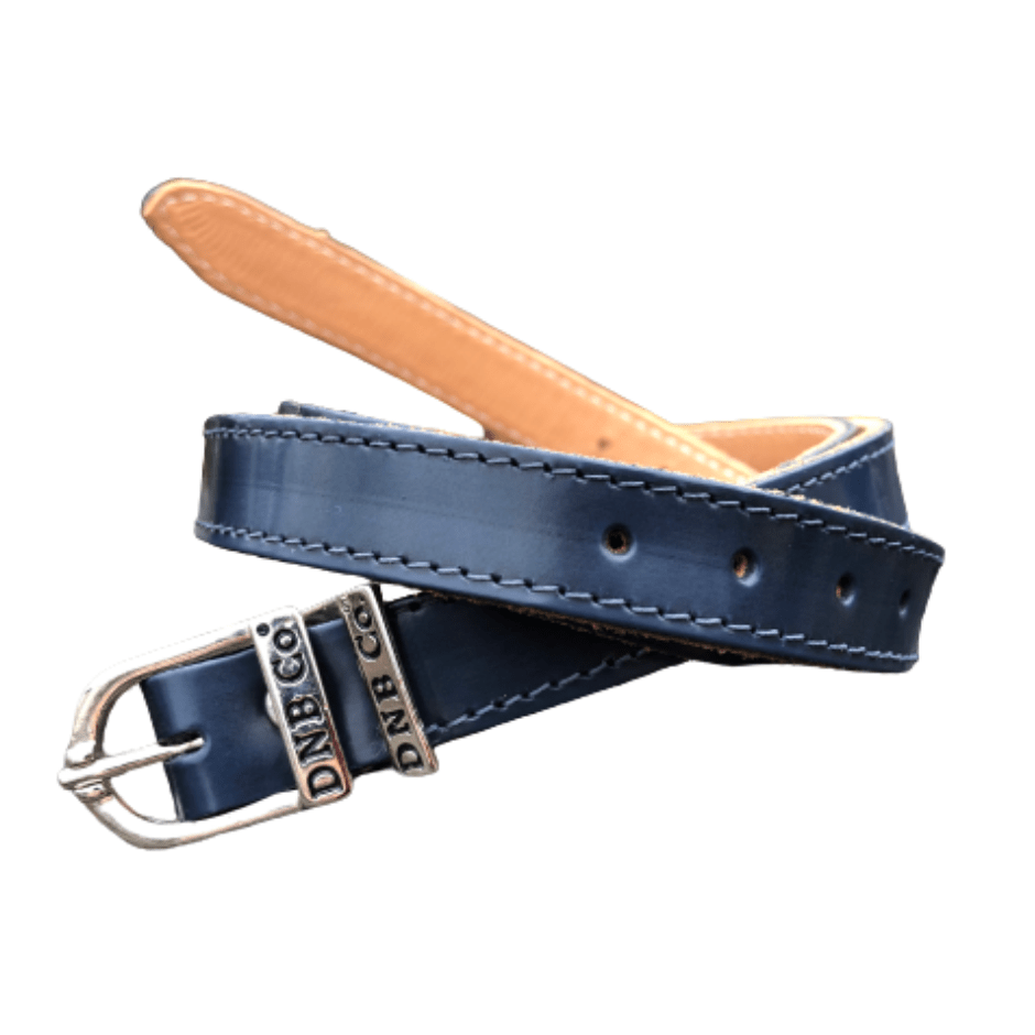 DeNiro Spur Straps Silver Buckle - Blue Brushed
