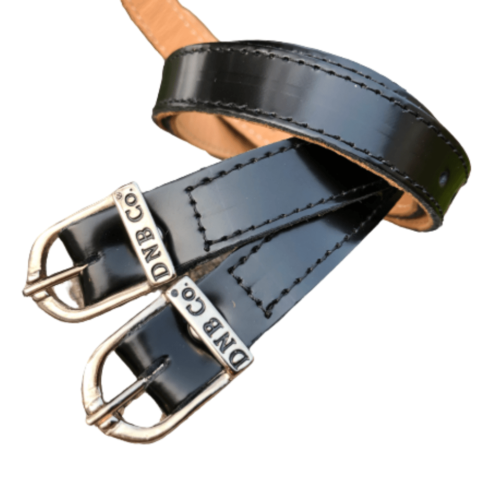 DeNiro Spur Straps Silver Buckle - Black Brushed