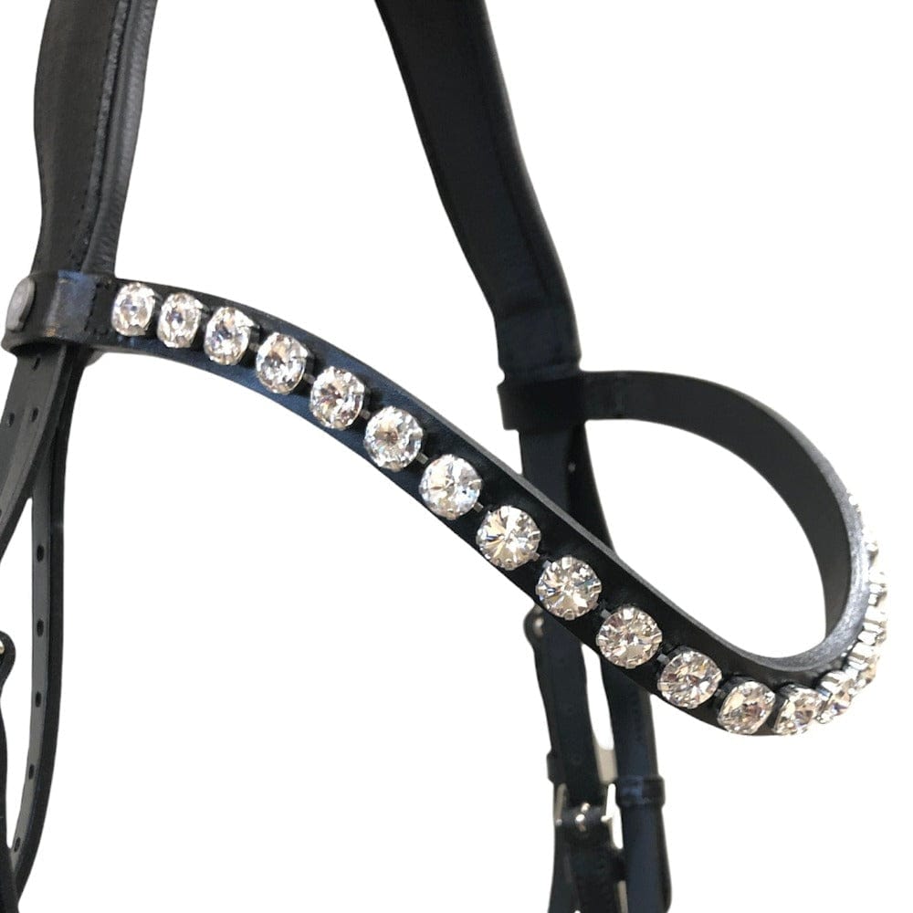 Otto Schumacher Tokyo Snaffle Bridle with Crystal Fineline and Black Patent