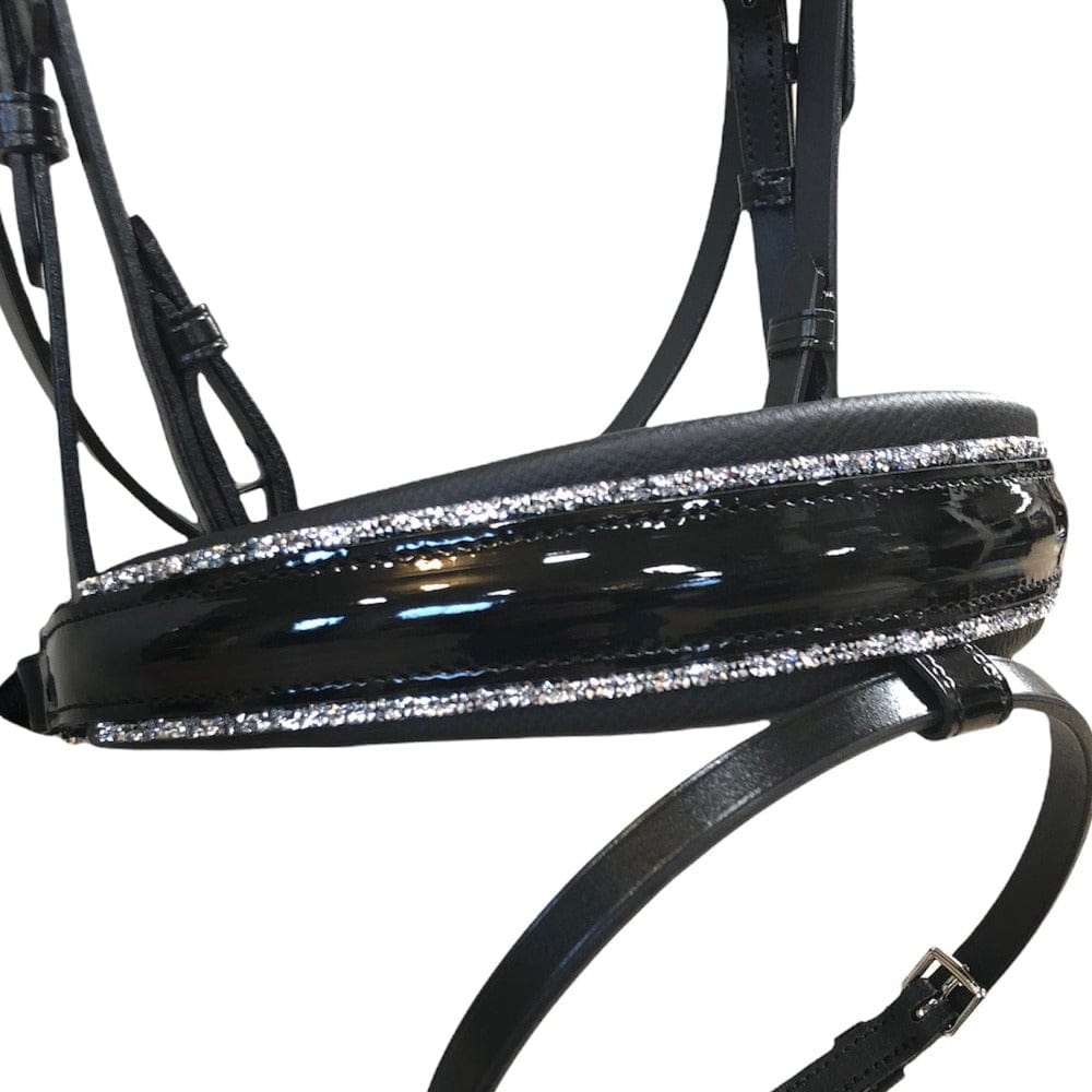 Otto Schumacher Tokyo Snaffle Bridle with Crystal Fineline and Black Patent