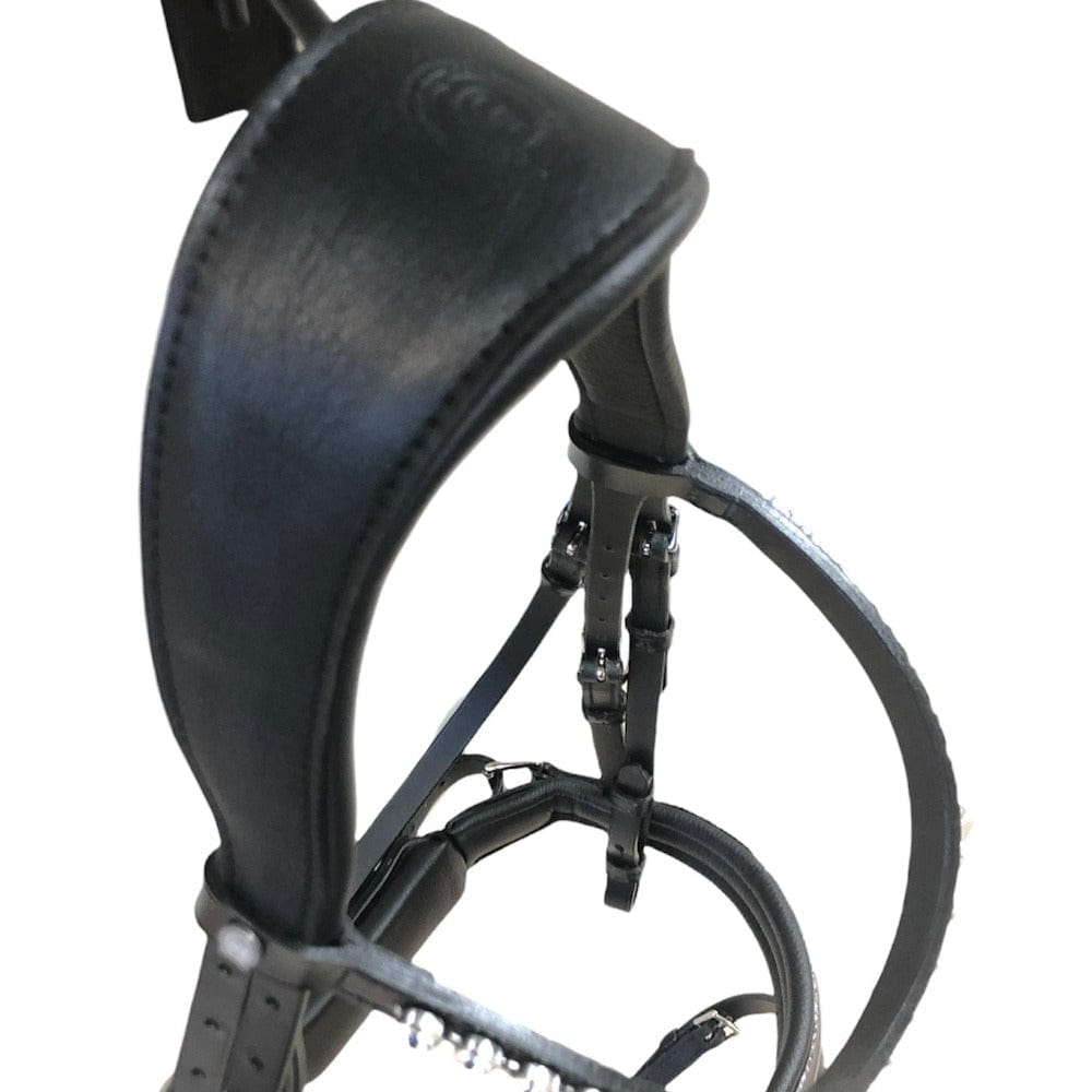 Otto Schumacher Tokyo Snaffle Bridle with Crystal Fineline and Black Patent