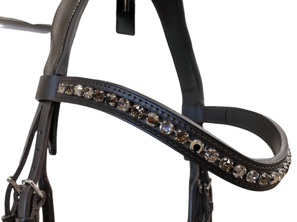 Otto Schumacher Bellevue Snaffle with Brown Leather and Smoked Topaz Fineline