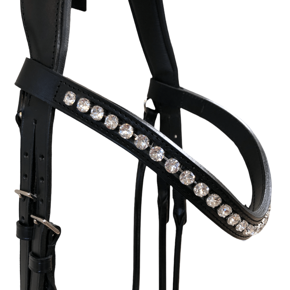 Otto Schumacher Bellevue Snaffle with Patent Black and White Padding