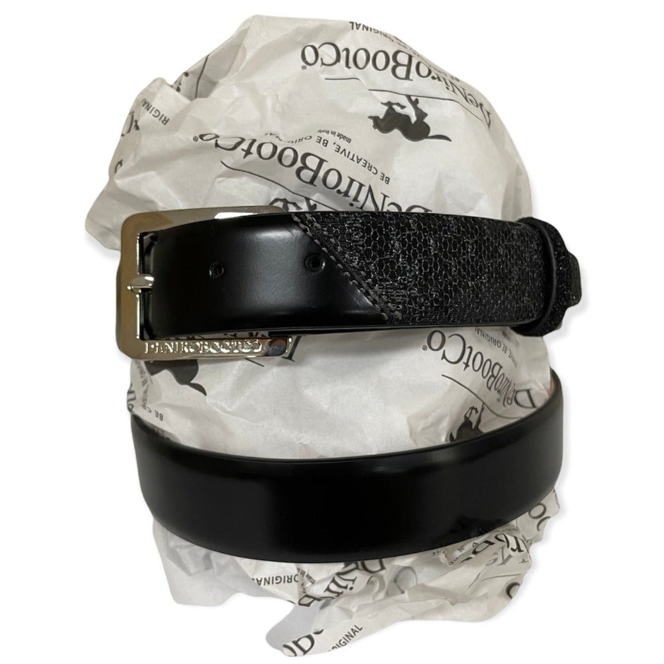 Custom DeNiro Belt - Custom Black Leather & Stardust