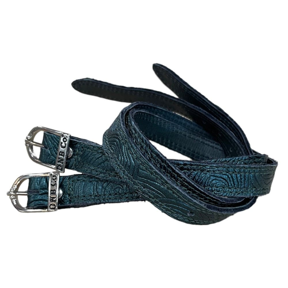 DeNiro Spur Straps Silver Buckle - Green Roseto