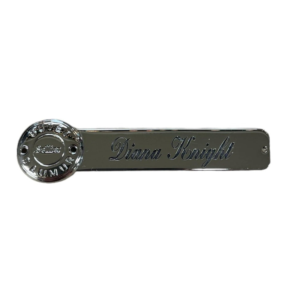 Butet Chrome Saddle Name Plate 70mm - Script