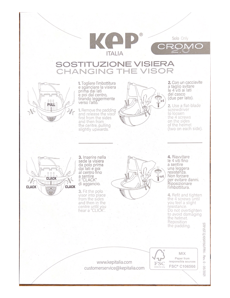 Custom KEP Cromo 2.0 - Black Metal Polish with Textile Black Polo Visor