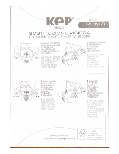 Custom KEP Cromo 2.0 - Black Metal Polish with Textile Black Polo Visor