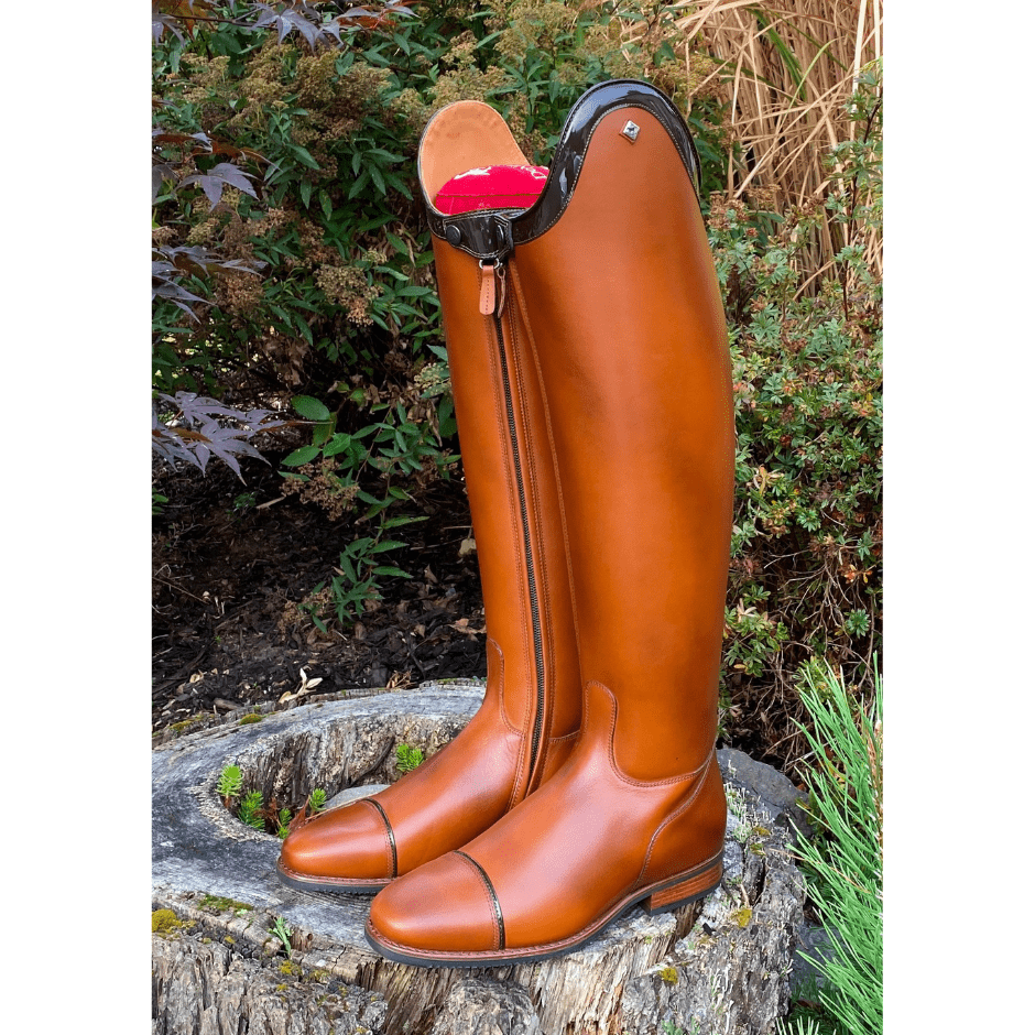 Custom DeNiro Raffaello Dressage Boot - Antique Oxford with Patent Moka Top