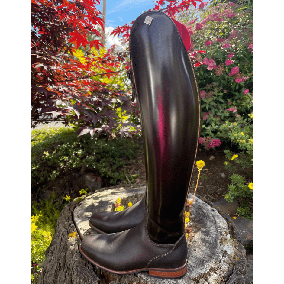 Custom DeNiro Bellini Dressage Boot - Brushed Brown with Swarovski Emblem