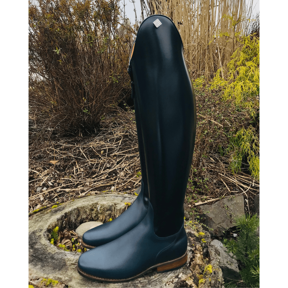 Custom DeNiro Bellini Dressage Boot - Brushed Navy with Swarovski Emblem