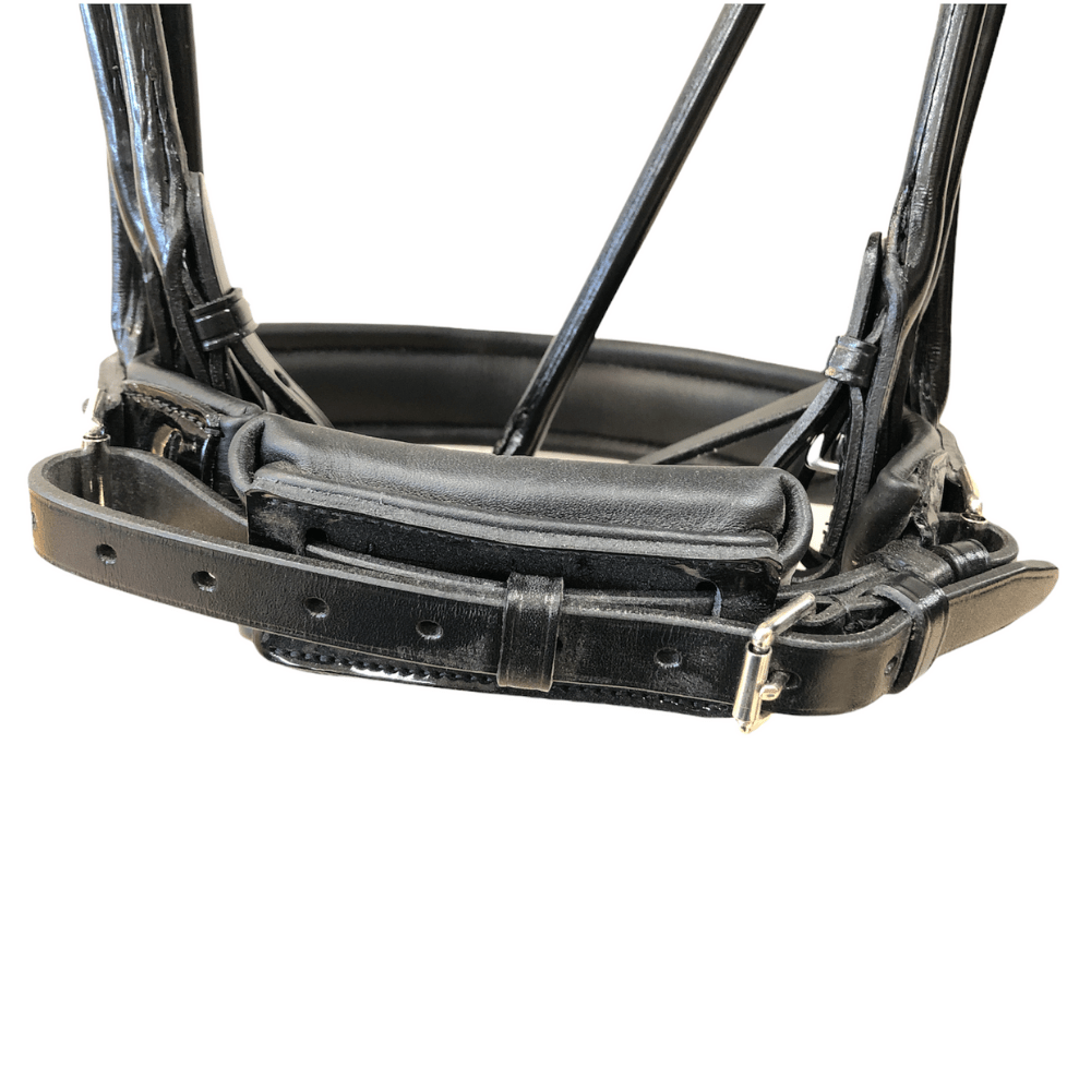 *Otto Schumacher Bellevue Rolled Double Bridle Patent Black - Horse